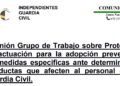 Reunión Grupo de Trabajo sobre Protocolo de actuación para la adopción preventiva  de medidas especificas ante determinadas conductas que afecten al personal de la Guardia Civil.