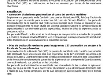 RESUMEN COMISIÓN PREPARATORIA EN EL CONSEJO DE LA GUARDIA CIVIL