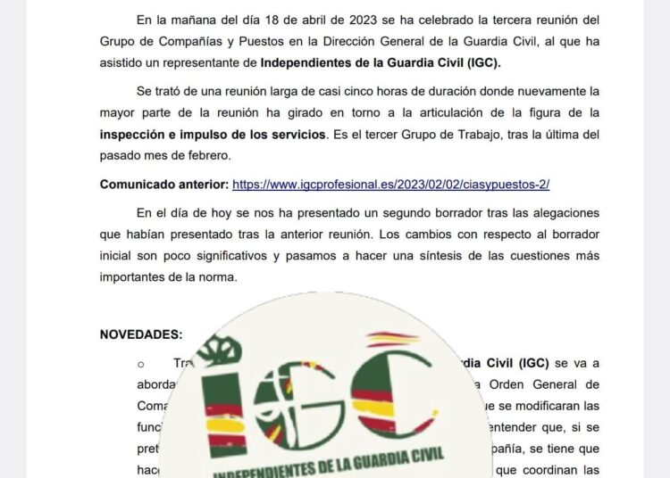 COMUNICADO GRUPO TRABAJO NUEVA OG COMPAÑÍAS Y PUESTOS