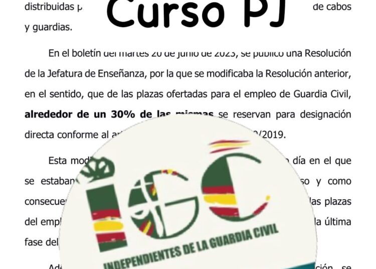 RESERVA DE PLAZAS EN CURSO DE POLICÍA JUDICIAL