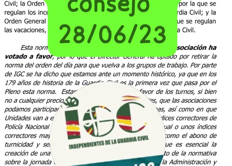 Resumen del «PLENO DEL CONSEJO» Celebrado el 28.06.2023 (Junio)