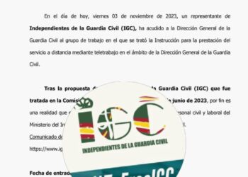 COMUNICADO GT INSTRUCCION TELETRABAJO GUARDIA CIVIL