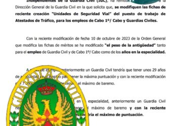 IGC SOLICITA LA MODIFICACIÓN DE FICHAS DE MÉRITOS DE ATESTADOS
