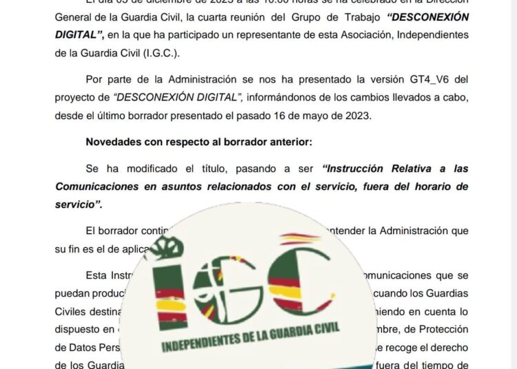 Resumen del  Grupo de Trabajo “DESCONEXIÓN DIGITAL”