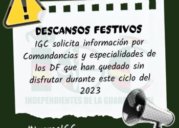 IGC SOLICITA INFORMACIÓN SOBRE LOS DF NO DISFRUTADOS