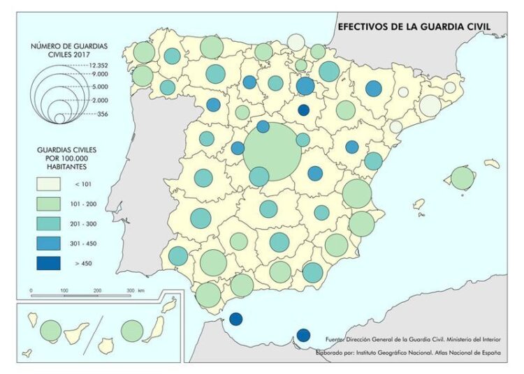 Mapa efectivos GC 2017
