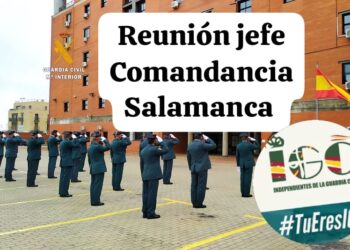 REUNIÓN CON EL TENIENTE CORONEL JEFE DE LA COMANDANCIA DE SALAMANCA.