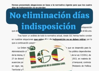 IGC considera que no se pueden eliminar los cuatro días de indisposición   