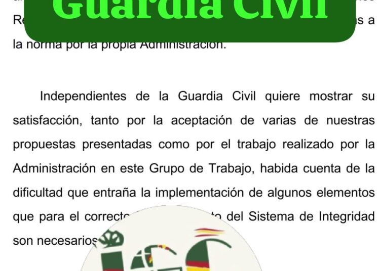 Resumen del  “GT RELATIVO A SISTEMA DE INTEGRIDAD DE LA GUARDIA CIVIL”
