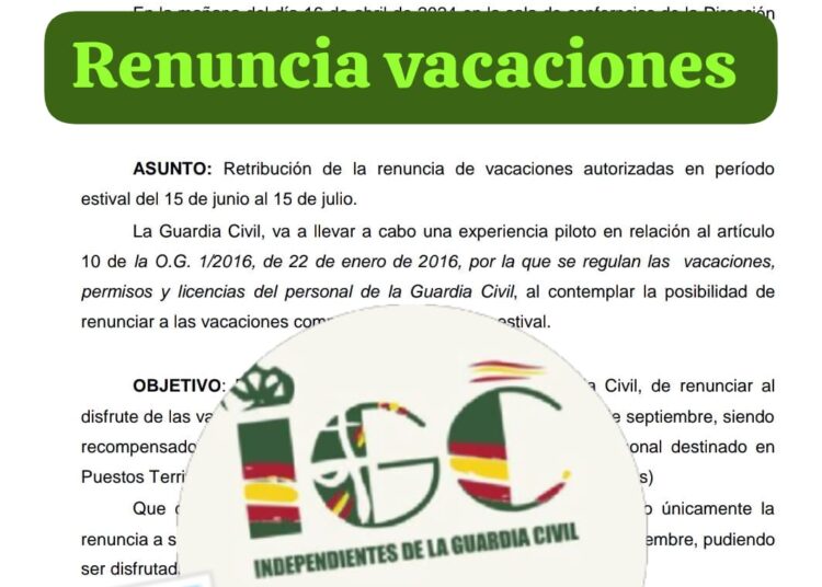 RETRIBUCIÓN RENUNCIA VACACIONES VERANO