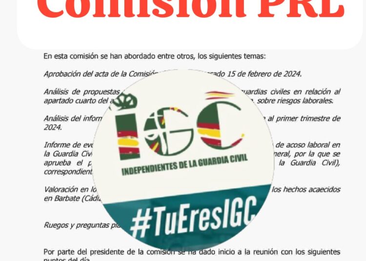 COMISION PERMANENTE SOBRE PREVENCION DE RIESGOS LABORALES EN LA GUARDIA CIVIL
