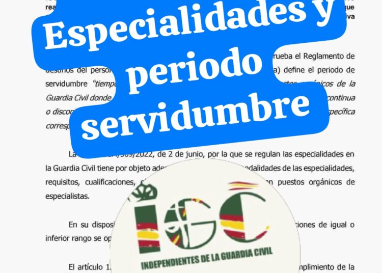 IGC solicita información sobre el período de servidumbre de aquellas especialidades realizadas antes de la entrada en vigor de la Orden PCM/509/2022, de 2 de junio