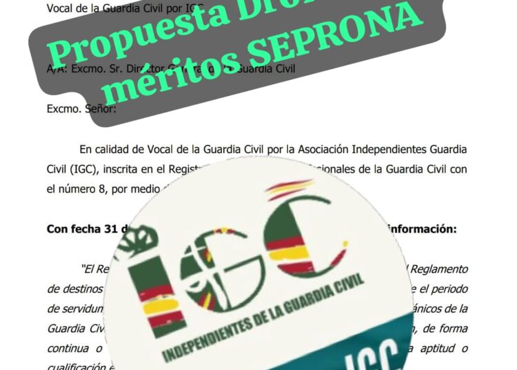 IGC es partidaria de que se incluya en las fichas de méritos del Seprona, la titulación de piloto de drones