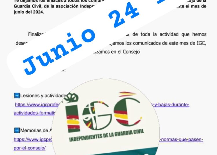 Actividad de IGC durante el mes de junio del 2024 en el Consejo de la Guardia Civil