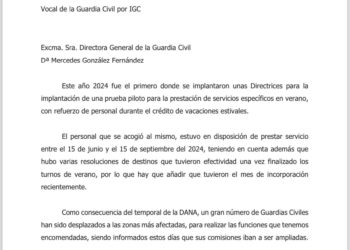 IGC solicita la ampliación del tiempo de disfrute de vacaciones y aps, así como el incremento de cinco días de crédito para el personal desplegado por la DANA