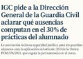 IGC pide aclarar que ausencias computan en el 30% de prácticas del alumnado