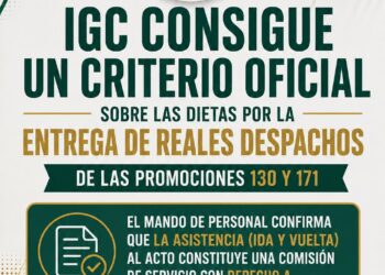 IGC consigue un criterio oficial sobre las dietas por la entrega de Reales Despachos de las promociones 130 y 171