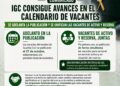 IGC consigue avances en el calendario de vacantes del segundo semestre