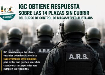 IGC obtiene respuesta sobre las 14 plazas sin cubrir del curso de control de masas/especialista ARS