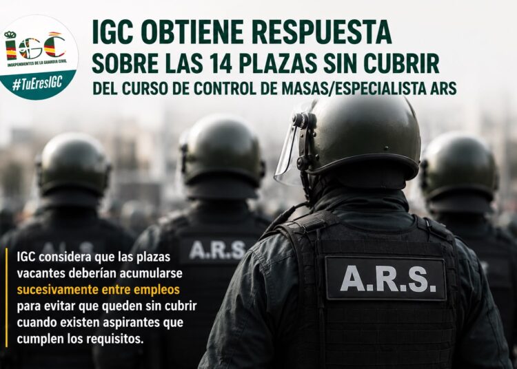 IGC obtiene respuesta sobre las 14 plazas sin cubrir del curso de control de masas/especialista ARS