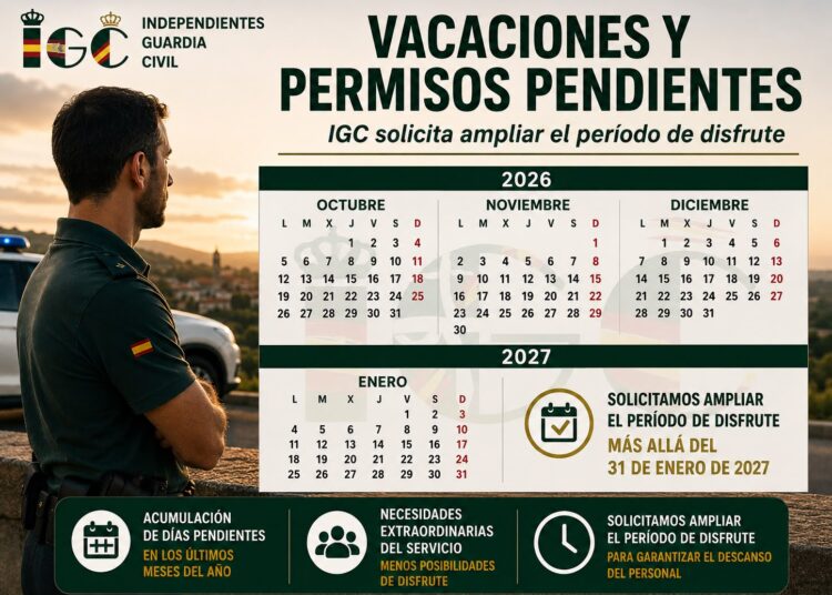IGC solicita la ampliación del período para disfrutar de vacaciones y asuntos particulares