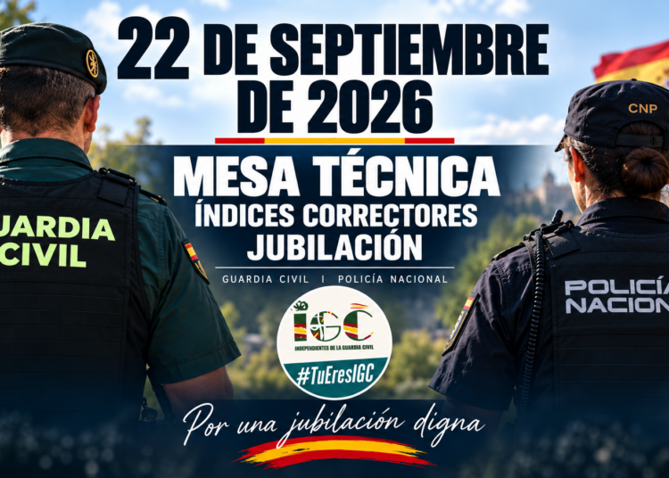 22 de septiembre: una jornada clave para la jubilación de Guardias Civiles y Policías Nacionales