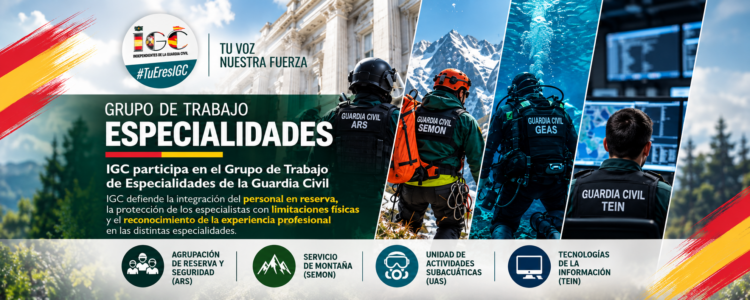 IGC participa en el Grupo de Trabajo de Especialidades de la Guardia Civil