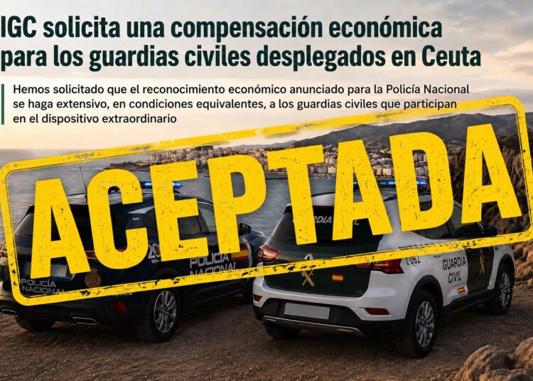 La DGGC atiende la petición de IGC y confirma una gratificación para los guardias civiles desplegados en Ceuta