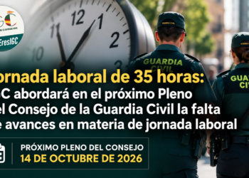 Jornada laboral de 35 horas: IGC abordará en el próximo Pleno del Consejo de la Guardia Civil la falta de avances en materia de jornada laboral