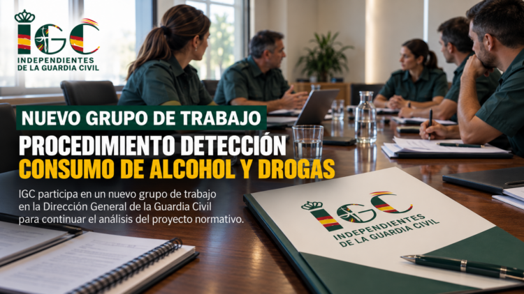 IGC participa en un nuevo grupo de trabajo sobre el procedimiento de detección del consumo de alcohol y drogas en la Guardia Civil